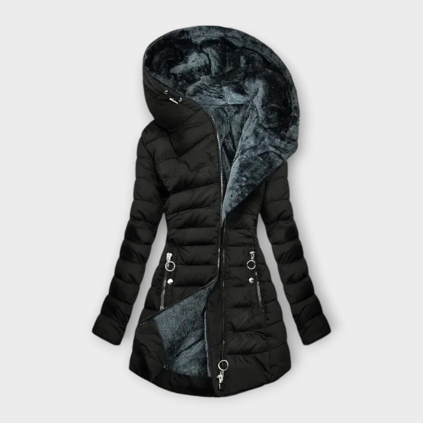 Deborah | Asymmetrical Hooded Puffer Coat